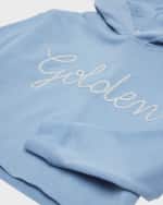 Image 3 of 5: Golden Goose Girl's Journey Cropped Embroidered Hoodie, Size 12-14