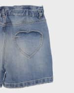 Image 3 of 5: Golden Goose Girl's Journey Medium Stone-Washed Denim Shorts, Size 12-14