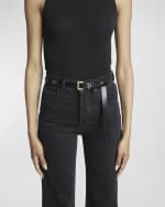 Image 2 of 2: Saint Laurent Cassandre YSL Thin Leather Belt