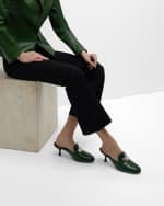 Image 2 of 6: Ferragamo Eloyde Croco Loafer Mules