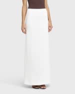 Image 2 of 5: Ferragamo Bonded Linen Toile Maxi Skirt