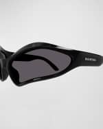 Image 2 of 3: Balenciaga Wavy Plastic Wrap Sunglasses
