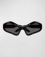 Image 3 of 3: Balenciaga Wavy Plastic Wrap Sunglasses