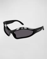 Image 1 of 3: Balenciaga Wavy Plastic Wrap Sunglasses