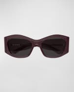 Image 3 of 3: Balenciaga Logo Acetate Cat-Eye Sunglasses