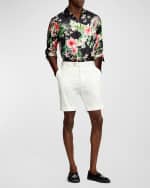 Image 5 of 6: Ralph Lauren Purple Label Men's Botanical-Print Silk Twill Shirt