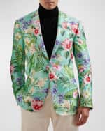 Image 1 of 5: Ralph Lauren Purple Label Men's Kent Hand-Tailored Floral Silk Sport Coat