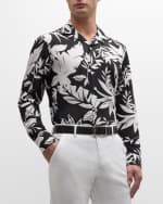 Image 2 of 6: Ralph Lauren Purple Label Men's Maxwell Art Deco Floral Camp Shirt