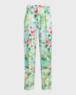 Image 1 of 6: Ralph Lauren Purple Label Men's Glenn Palmetto Hand-Tailored Floral Silk Trousers