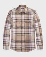 Image 1 of 5: Ralph Lauren Purple Label Men's Cooper Plaid Linen Twill Shirt