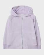 Image 1 of 2: Burberry Girl's Timmy Cotton-Blend EKD Hoodie, Size 3-14