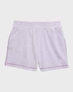 Image 1 of 3: Burberry Girl's Nadine EKD Drawstring Cotton Toweling Shorts, Size 3-14