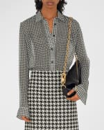 Image 2 of 5: Burberry Houndstooth Button-Front Blouse