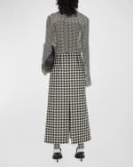 Image 3 of 5: Burberry Houndstooth Button-Front Blouse