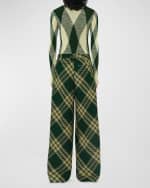 Image 3 of 4: Burberry Argyle Cotton Silk Turtleneck Sweater