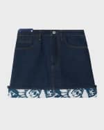 Image 1 of 4: Burberry Heavyweight Denim EKD Patch Mini Skirt