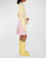 Image 4 of 4: Burberry Pleated Mini Skirt with Belted Detail