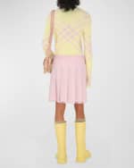 Image 3 of 4: Burberry Pleated Mini Skirt with Belted Detail