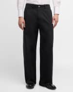 Image 2 of 6: Burberry Men's Wide-Leg Gabardine Trousers