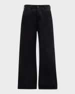 Image 1 of 6: Burberry Men's Wide-Leg Gabardine Trousers