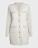 Image 1 of 6: Moncler Quilted Wool Cardigan
