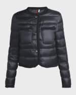 Image 1 of 6: Moncler Aristeo Crochet-Trim Puffer Jacket
