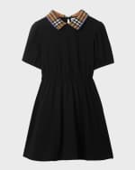 Image 1 of 4: Burberry Girl's Alesea Check Rib-Collar Polo Dress, Size 3-12