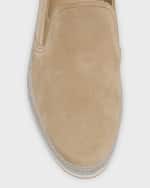Image 4 of 6: Prada Men's Suede Slip-On Sneakers