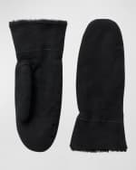 Image 1 of 2: Toteme Suede & Shearling Mittens