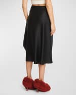 Image 4 of 5: Loewe Chain Draped Midi Satin Skirt