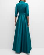 Image 4 of 6: Rickie Freeman for Teri Jon Belted A-Line Taffeta Shirt Gown