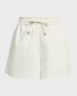 Image 1 of 6: Moncler Long Drawstring Cotton Shorts