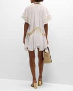 Image 3 of 6: Ramy Brook Whitley Tassel-Tie Embellished Mini Coverup Dress