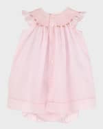 Image 2 of 4: Luli & Me Girl's Pink Petal Bishop Dress, Size 2-4T