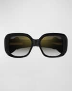 Image 1 of 3: Cartier Panther-C Acetate Square Sunglasses