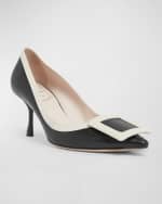 Image 4 of 5: Roger Vivier Viv in the City Buckle Leather Pumps