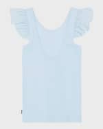 Image 4 of 4: Molo Girl's Ranja Ruffle Trim Tank Top, Size 3T-6