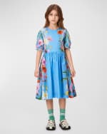 Image 5 of 6: Molo Girl's Casey Floral-Print Dress, Size 3T-6