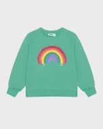 Image 4 of 5: Molo Girl's Marilee Rainbow-Print Sweatshirt, Size 3-6