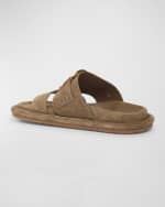 Image 2 of 5: Moncler Bell Suede Logo Slide Sandals
