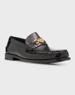 Image 4 of 5: Versace Men's Medusa '95 Leather Penny Loafers