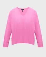 Image 2 of 6: Eileen Fisher Ribbed V-Neck Cashmere Sweater