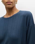 Image 6 of 7: Eileen Fisher Ribbed 3/4-Sleeve Side-Slit Tunic