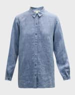 Image 2 of 6: Eileen Fisher Petite Button-Down Organic Linen Shirt