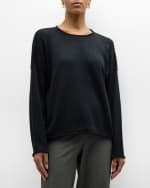Image 2 of 6: Eileen Fisher Crewneck Drop-Shoulder Knit Pullover