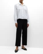 Image 5 of 6: Eileen Fisher Button-Down Organic Cotton Poplin Shirt