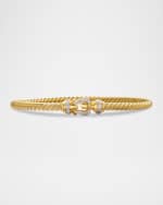 Image 1 of 3: David Yurman Buckle Bracelet with Diamonds in 18K Gold, 3.5mm, Size L