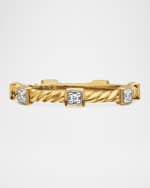 Image 1 of 3: David Yurman Cable Collectibles Stack Ring with Diamonds in 18K Gold, 2mm, Size 9.5