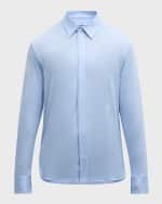 Image 1 of 6: Ferragamo Men's Solid Sport Shirt