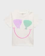 Image 1 of 3: Stella McCartney Kids Girl's Shell Face-Print Short-Sleeve Tee, Size 6M-36M